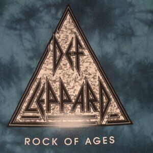 DEF LEPPARD ROCK OF AGES BLUE TIE-DYE MEDIUM T-SHIRT J728